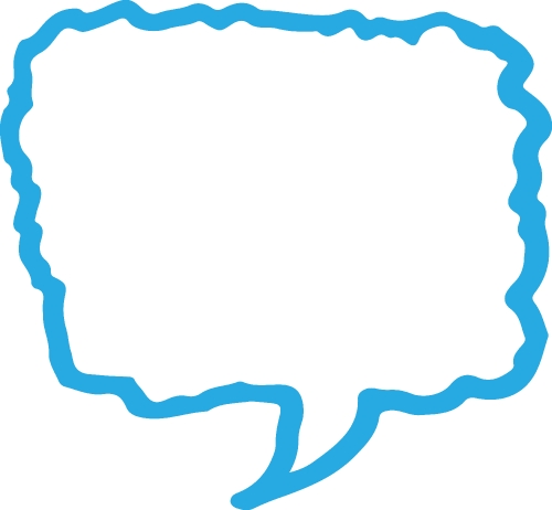 Speech bubble hand drawn icon sign design