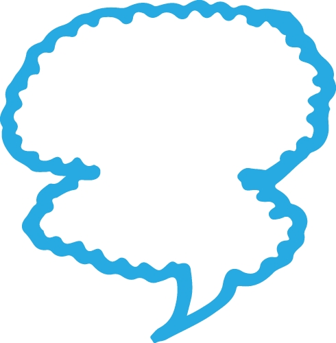 Speech bubble hand drawn icon sign design