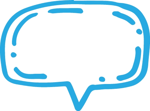 Speech bubble hand drawn icon sign design