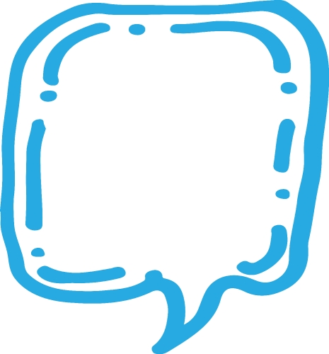 Speech bubble hand drawn icon sign design