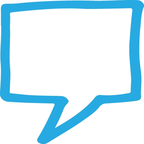 Speech bubble hand drawn icon sign design