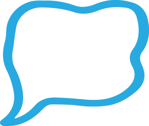 Speech bubble hand drawn icon sign design