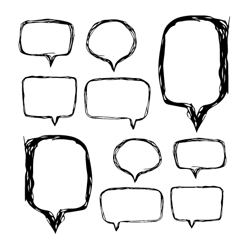 Speech Bubble icon hand drawn