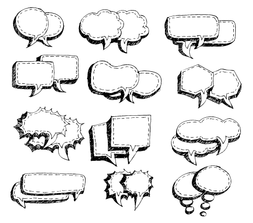 Speech Bubble Sketch hand drawn bubble speech