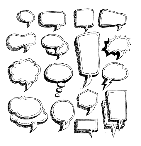 Speech Bubble Sketch hand drawn bubble speech