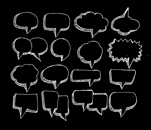 Speech Bubble Sketch hand drawn bubble speech