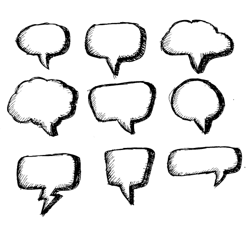 Speech Bubble Sketch hand drawn bubble speech