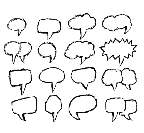 Speech Bubble Sketch hand drawn bubble speech