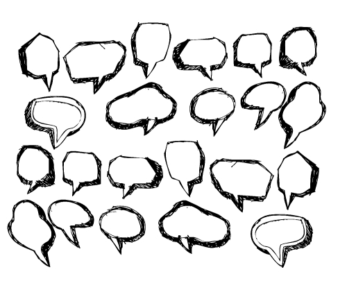 Speech Bubble Sketch hand drawn bubble speech