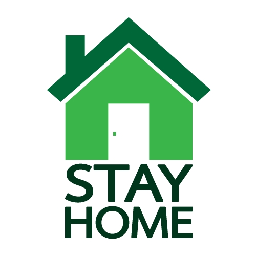 Stay home quote text Coronavirus COVID 19 protection 