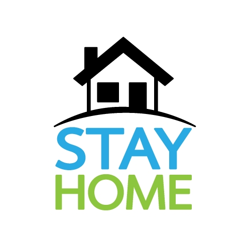 Stay home quote text Coronavirus COVID 19 protection 