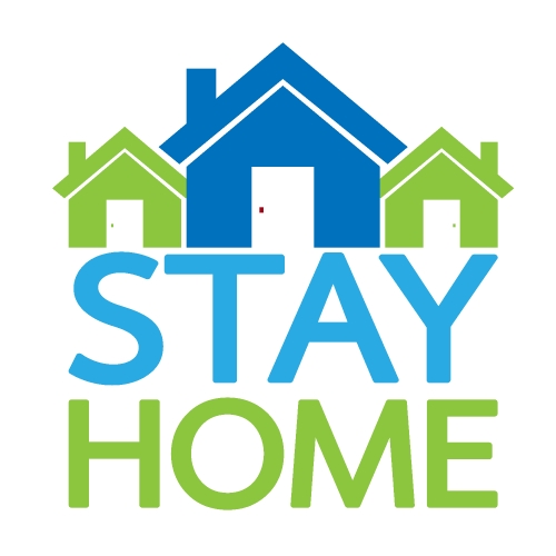 Stay home quote text Coronavirus COVID 19 protection 