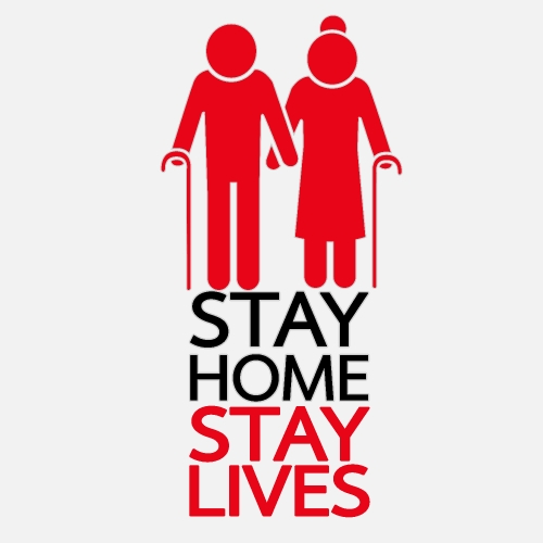 Stay home save lives  quote vector illustration Coronavirus Covi