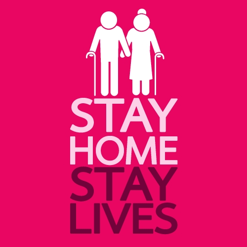 Stay home save lives  quote vector illustration Coronavirus Covi