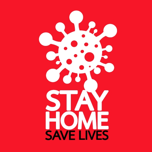 Stay home save lives  quote vector illustration Coronavirus Covi