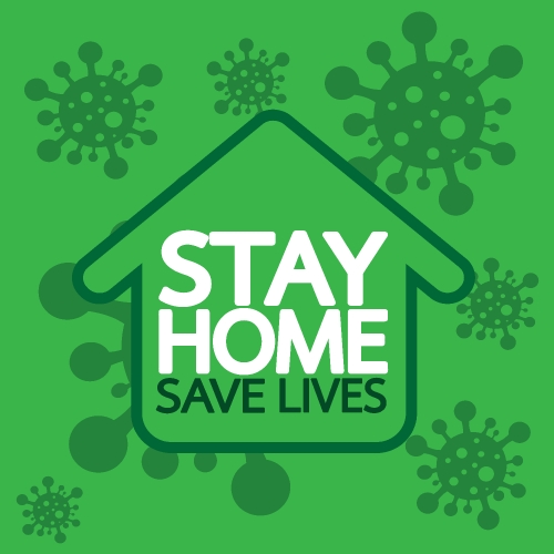 Stay home save lives  quote vector illustration Coronavirus Covi