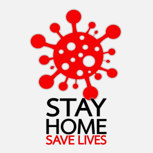 Stay home save lives  quote vector illustration Coronavirus Covi