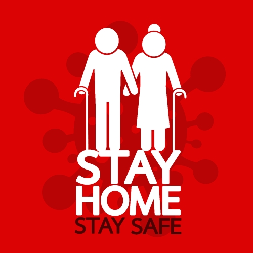 Stay home stay safe  quote vector illustration Coronavirus Covid