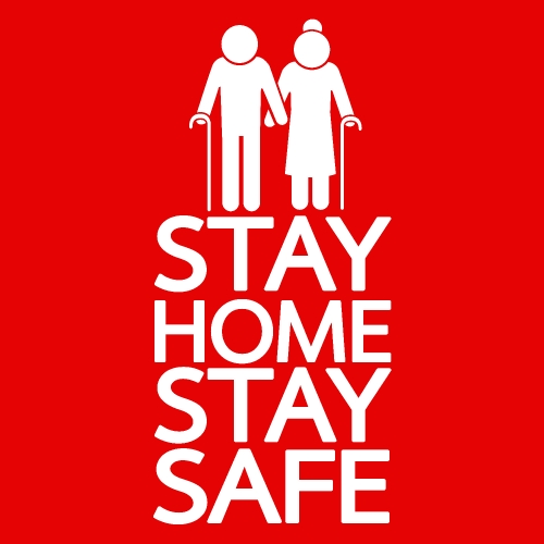 Stay home stay safe  quote vector illustration Coronavirus Covid