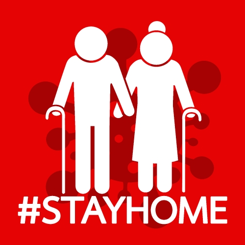 Stay home stay safe  quote vector illustration Coronavirus Covid