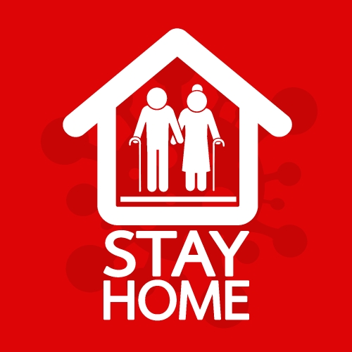 Stay home stay safe  quote vector illustration Coronavirus Covid