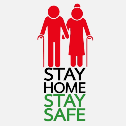 Stay home stay safe  quote vector illustration Coronavirus Covid