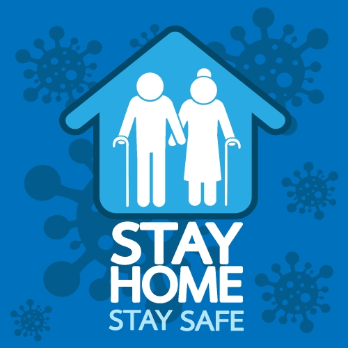 Stay home stay safe  quote vector illustration Coronavirus Covid