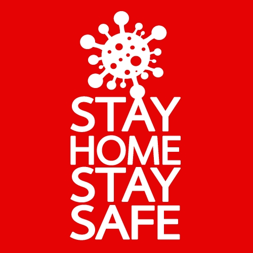 Stay home stay safe  quote vector illustration Coronavirus Covid