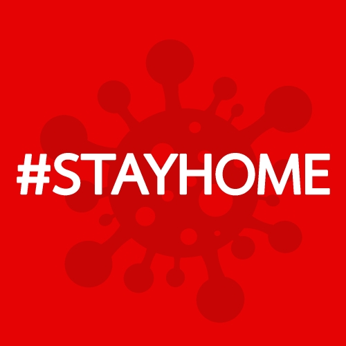 Stay home stay safe  quote vector illustration Coronavirus Covid