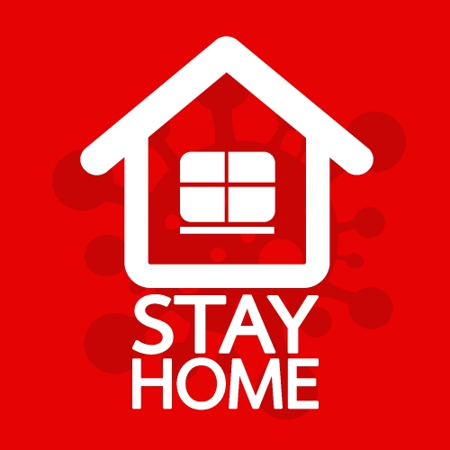 Stay home stay safe  quote vector illustration Coronavirus Covid