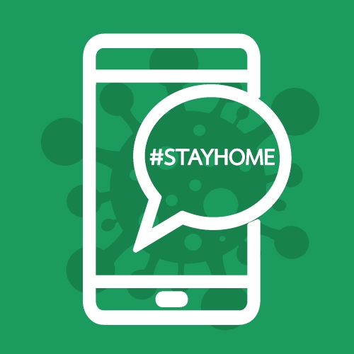 Stay home stay safe  quote vector illustration Coronavirus Covid