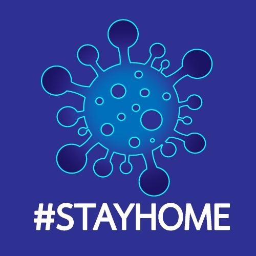 Stay home stay safe  quote vector illustration Coronavirus Covid