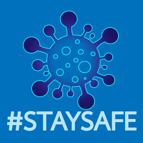 Stay home stay safe  quote vector illustration Coronavirus Covid