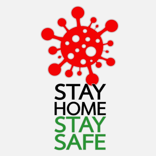 Stay home stay safe  quote vector illustration Coronavirus Covid