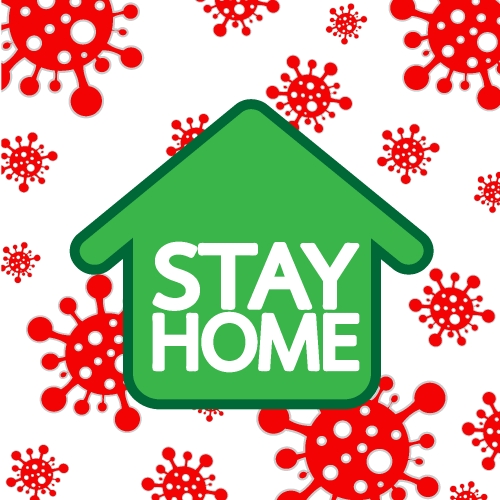 Stay home stay safe  quote vector illustration Coronavirus Covid