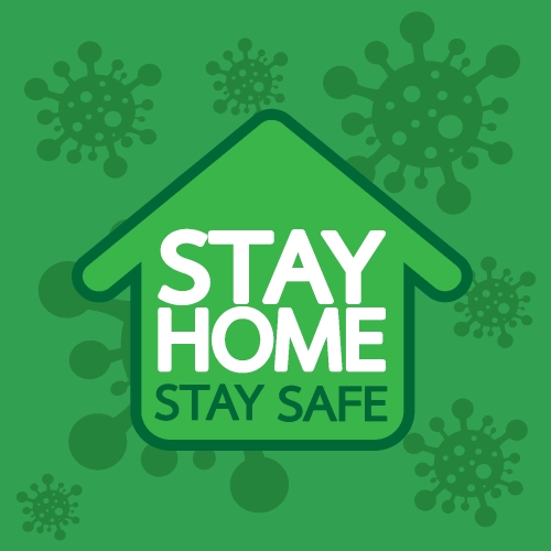 Stay home stay safe  quote vector illustration Coronavirus Covid