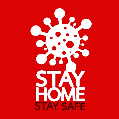 Stay home stay safe  quote vector illustration Coronavirus Covid