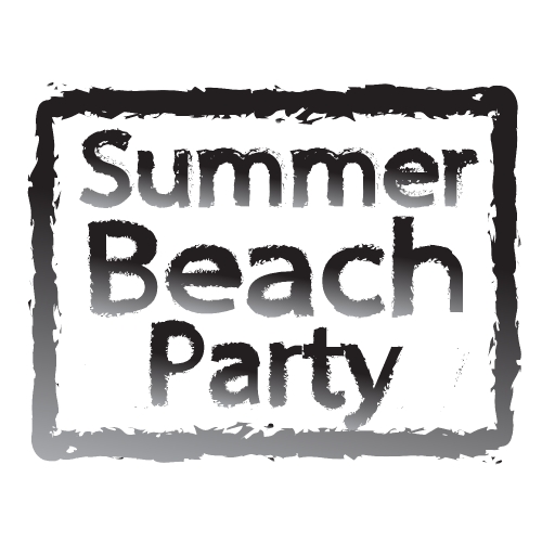 Summer beach party typography design label icon element