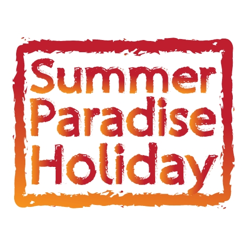 Summer Paradise Holiday typography design label icon element