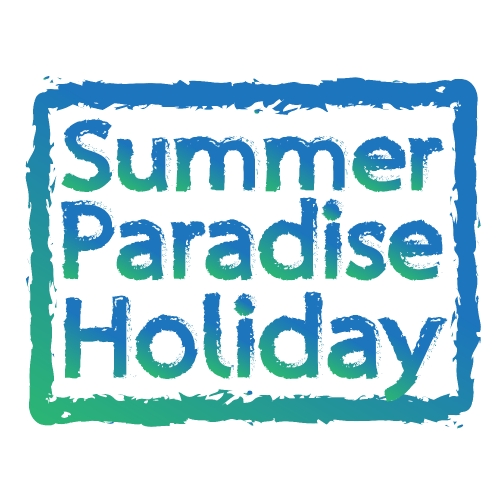 Summer Paradise Holiday typography design label icon element