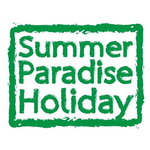 Summer Paradise Holiday typography design label icon element