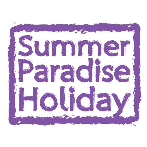 Summer Paradise Holiday typography design label icon element