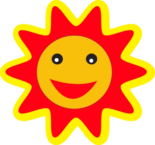 sun emotion cartoon icon sign design