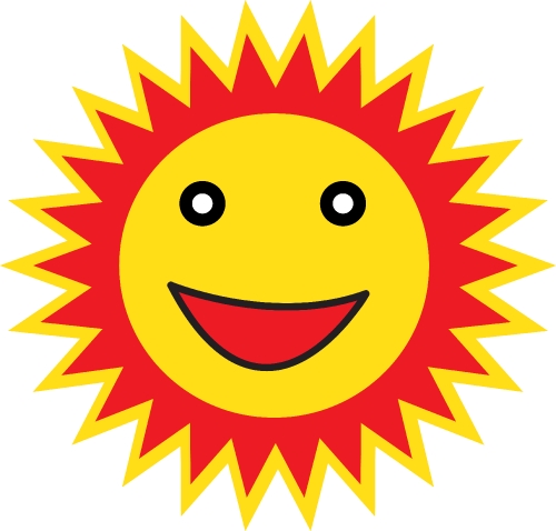 sun emotion cartoon icon sign design