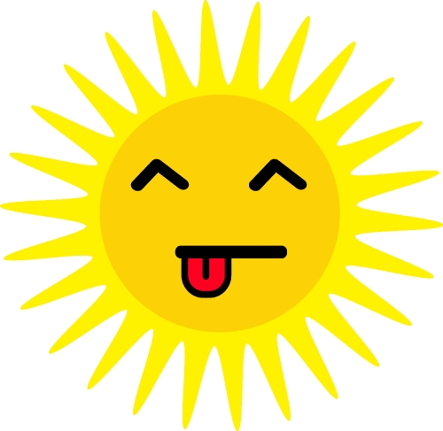 sun emotion cartoon icon sign design