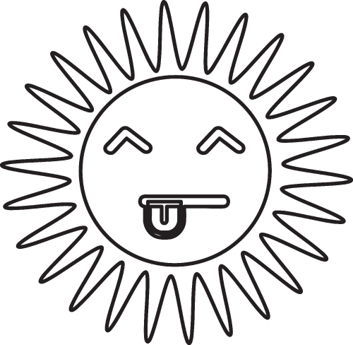 sun emotion cartoon icon sign design