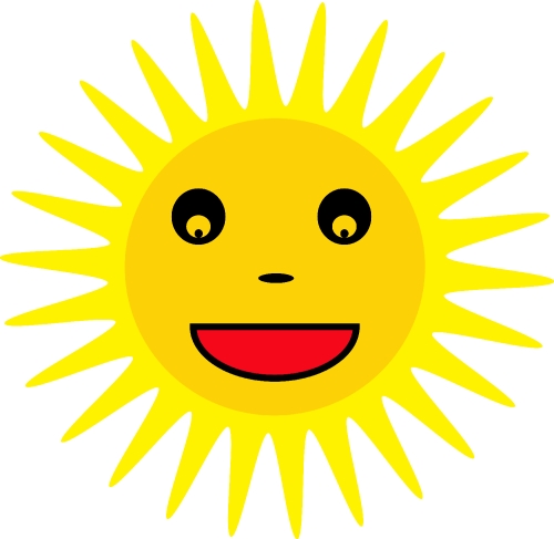 sun emotion cartoon icon sign design