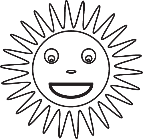 sun emotion cartoon icon sign design