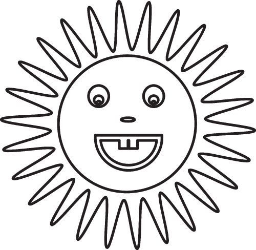 sun emotion cartoon icon sign design