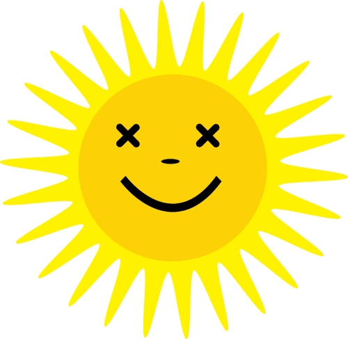 sun icon emotion cartoon sign symbol design